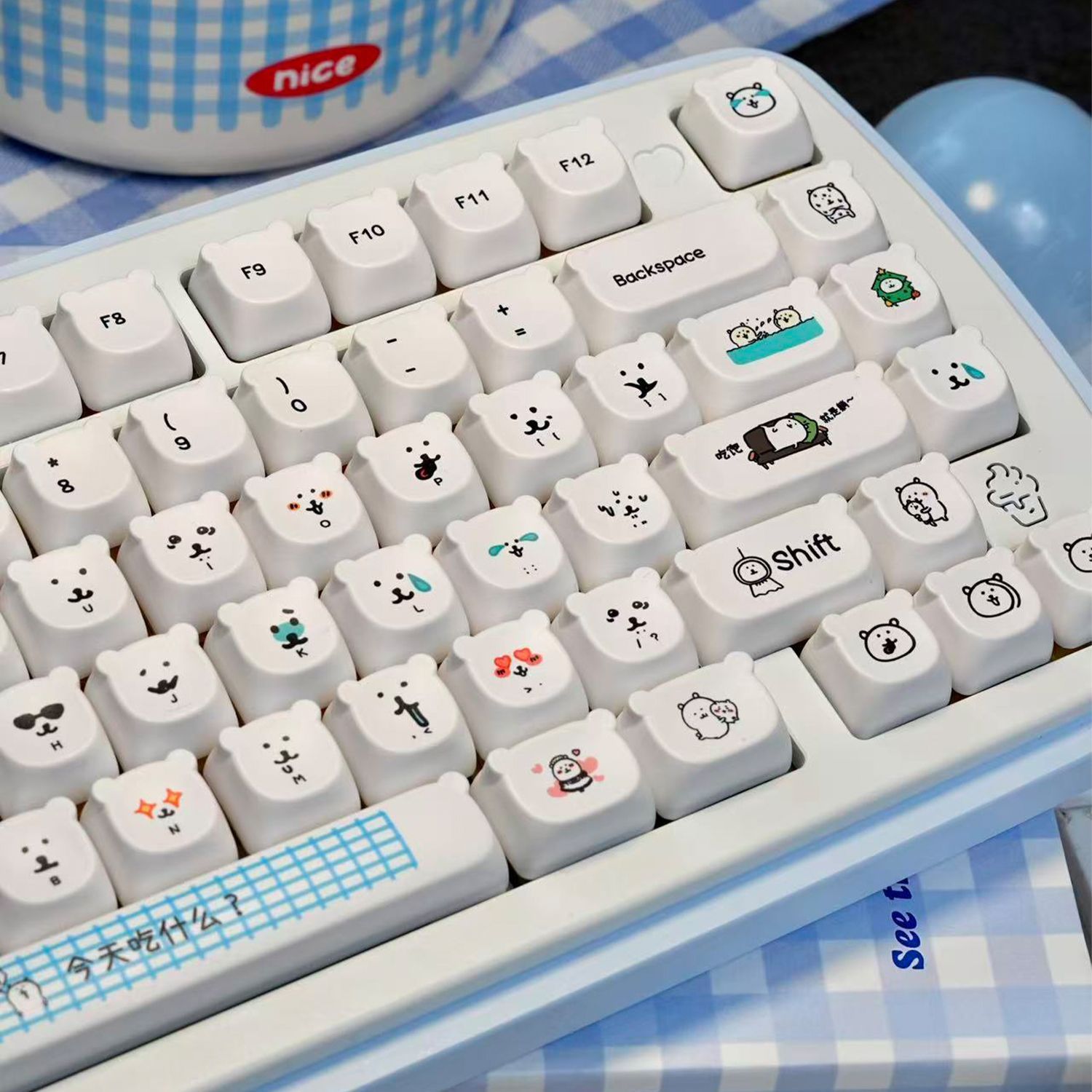Gaming Accessories In Japan - Милые мультяшные кейкапы с медведем-шутником из